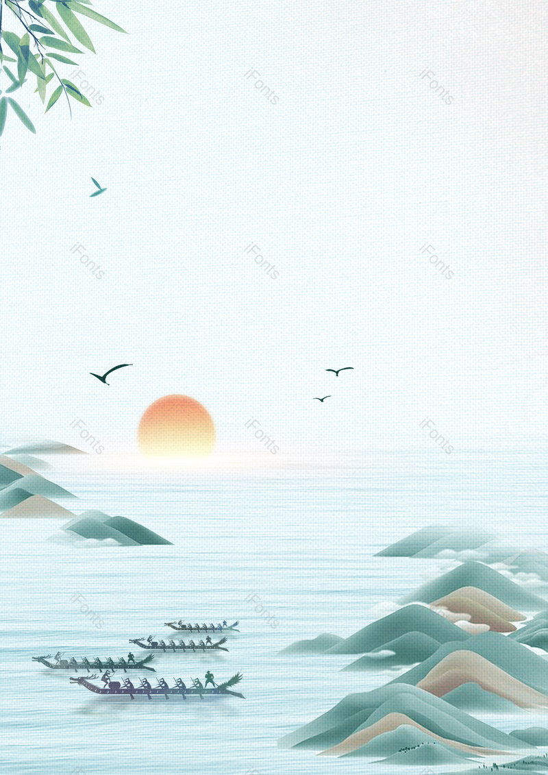 中国风端午质感龙舟创意活动背景,插画/手绘图,插画/手绘图库,插画/手绘图下载,插画/手绘